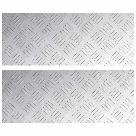 vidaXL - Trapmatten - 2 - st - 50 - x - 20 - cm - Zilver - Aluminium - Rechthoekig