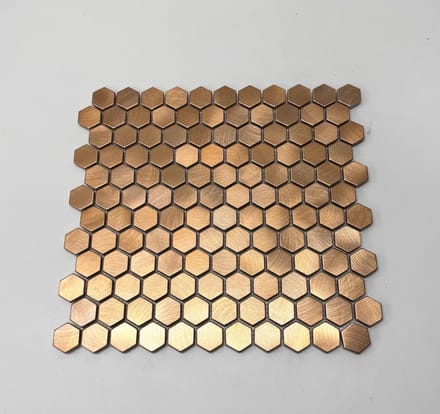 reflections hexagon copper 23mm - matje 300x300x8mm - verkoop per stuk 0.09M2
