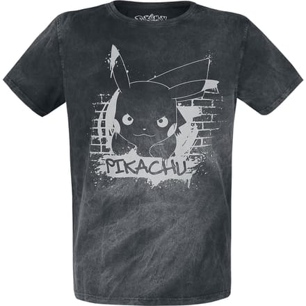 Pokémon - Gaming T-shirt - Pikachu - Graffiti - S tot 3XL - zwart