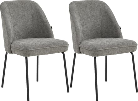 Colenis® - Julia Eetkamerstoel - Set Van 2 - Grijs - Linnen Stof - Industrieel - Design
