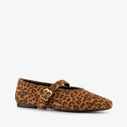 Nova dames ballerina’s met panterprint bruin - Maat 38