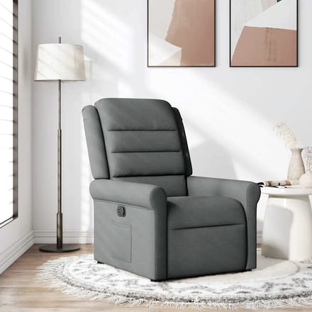 vidaXL - Fauteuil - verstelbaar - stof - donkergrijs
