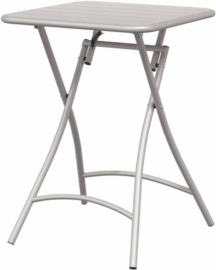 Klaptafel Vierkant - Buiten Tafel - Terras Gebruik - Opvouwbaar Staal - 55 x 55 cm - Beige