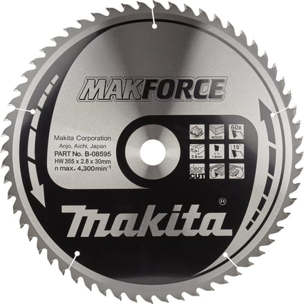 Makita 355 x 30 mm 60-tands Cirkelzaagblad Hout | Makforce - B-08595