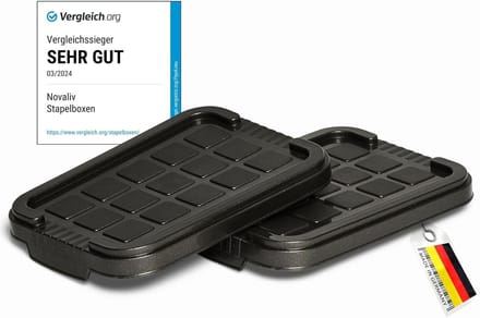 Novaliv 2x vervangingsdeksels 2 liter met clipsluiting 19x14 cm antraciet