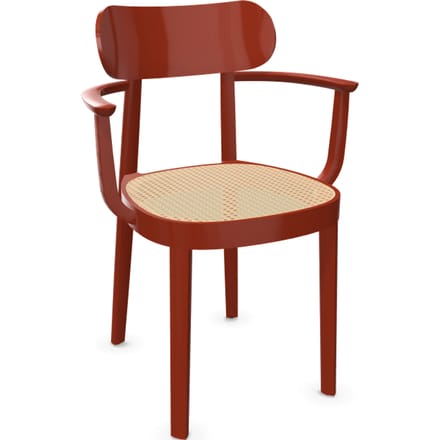 Thonet 118 F Armleunstoel - Hoogglans lak donkerrood