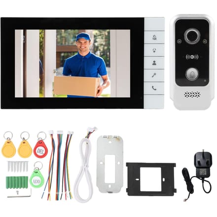 Video Deurintercom Kit 7-inch IPS Touchscreen IC-kaart Ontgrendeling 120 Graden Groothoek Nachtzicht