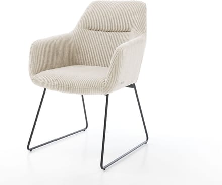 Gestoffeerde-stoel Pejo-Flex slipframe zwart koord beige pocketveer kern