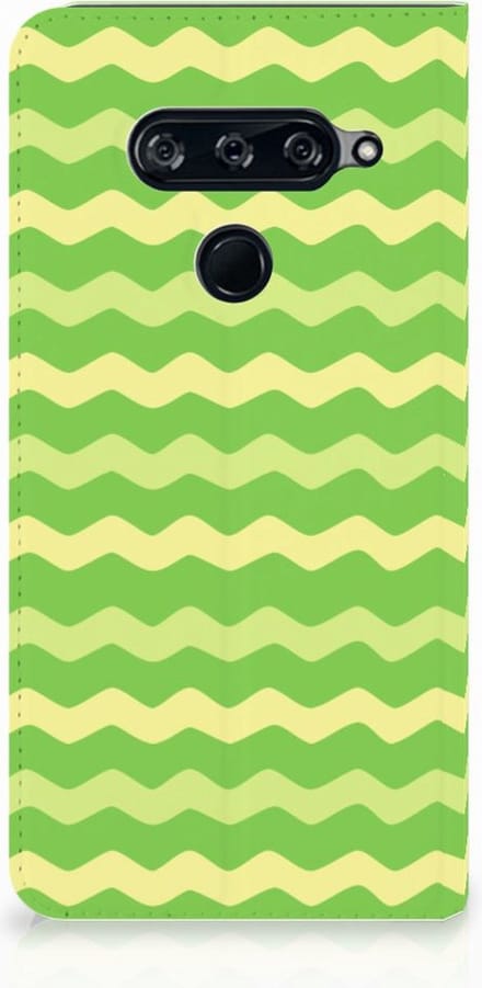 LG V40 Thinq Hoesje met Magneet Waves Green