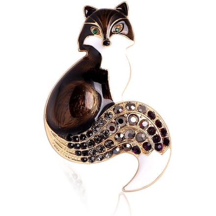 Strass Emaille Vos Broches Voor Vrouwen Animal Party Causale Broche Pins Geschenken zwart