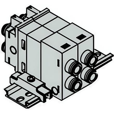 SMC Dubbele Controle Verdeelstuk Pneumatisch Ventiel 8mm Insteek - VQ2000-FPG-C8C8