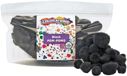 Colorations pompons zwart knutselmateriaal 100 stuks - creatieve hobby.