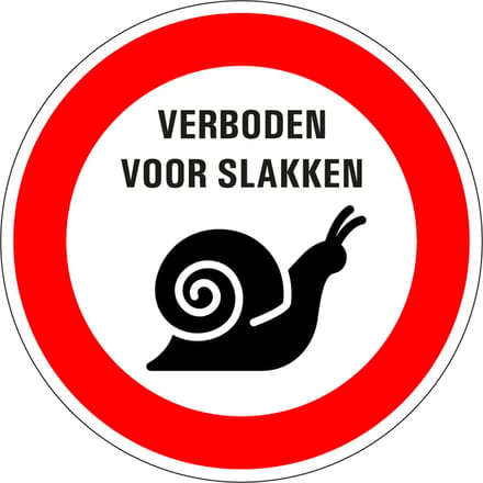 Verboden voor slakken sticker 300 mm