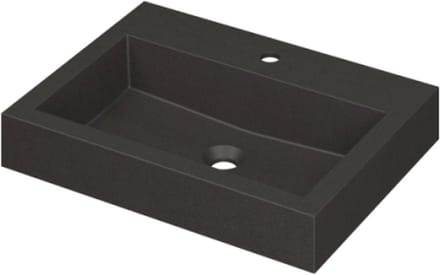 INK® Momento wastafel quartz met 1 kraangat 60 x 9 x 45 cm, quartz zwart
