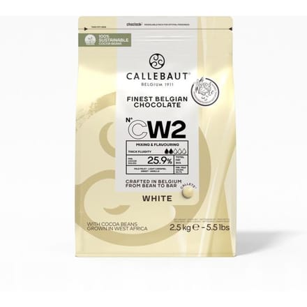 Callebaut Finest Belgian chocolate Witte chocolade callets - Pak 2,5 kilo