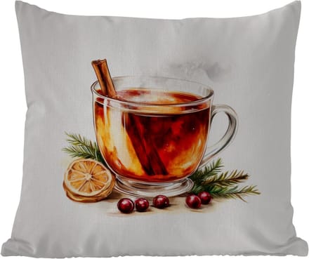 Tuinkussen - Thee - Warm - Winter - Sfeer - 40x40 cm - Weerbestendig