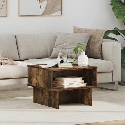 vidaXL - Salontafel - Rook - Eiken - 48 - x - 46 - x - 35 - cm - Bewerkt - hout