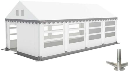 GO-PRO | Limited Edition | 4x8 | Partytent | Met grondframe | Wit-Grijs