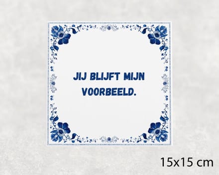 Spreuk tegel 15x15 cm Jij blijft mijn voorbeeld