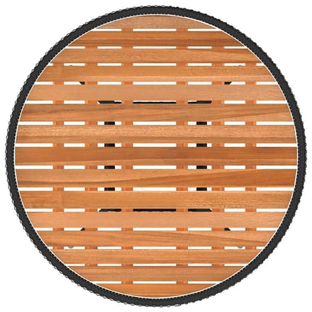 vidaXL - Tuintafel - Ø70 - cm - poly - rattan - en - massief - acaciahout - zwart