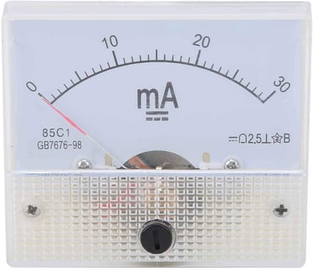 Analoge DC Amperemeter 0-30 mA Pointer voor Stroommeting