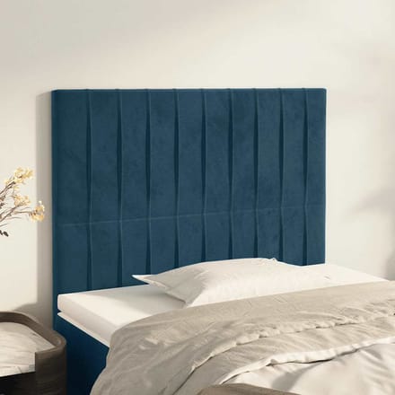 vidaXL - Hoofdbord - donkerblauw - 80x5x118/128 - cm - fluweel