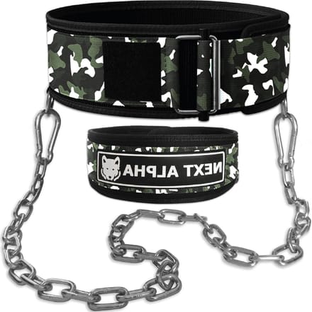 Next Alpha Gewichthefriem Dip Riem Combinatie Kopen - Custom Powerlifting Belt voor Man Vrouw - Veiligheidsluiting Quick Release Gesp - Met Ketting dip belt