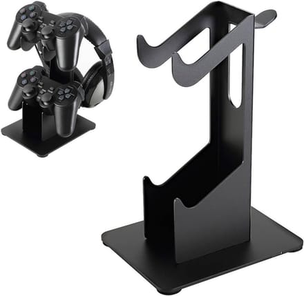 Hoofdtelefoonstandaard met 2 lagen voor gaming, telefoonhouder en headsetopslag