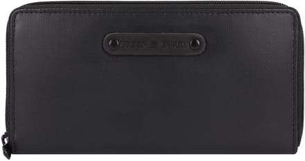Greenburry Upcycled Tarpaulin Portemonnee 19 cm - Dames - Horizontaal - black