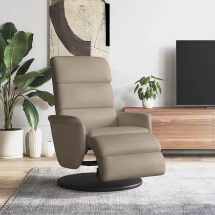 vidaXL - Fauteuil - verstelbaar - met - voetensteun - kunstleer - cappuccinokleur