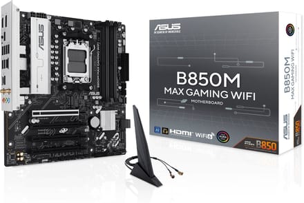ASUS B850M MAX GAMING WIFI Moederbord - AMD B850 - AMD AM5 - DDR5 RAM - Micro-ATX