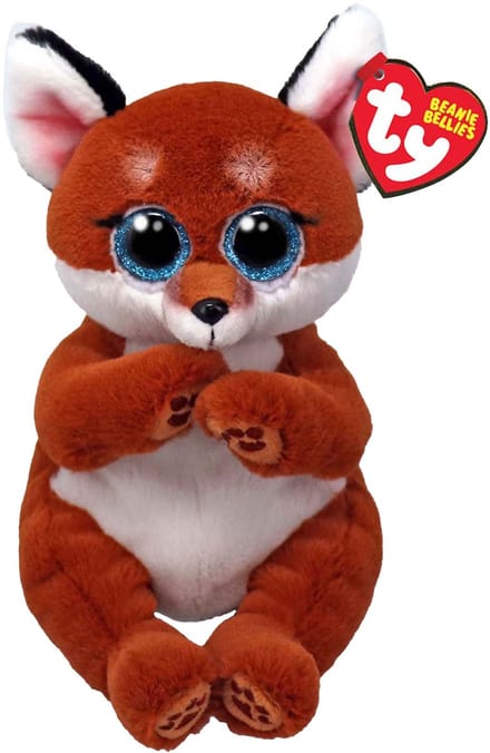 TY Beanie Babies Bellies Knuffel Vos Witt 15 cm