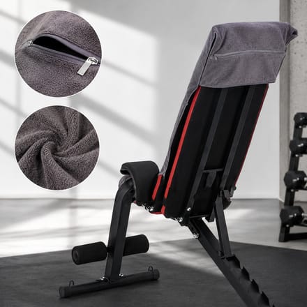 SparkNine Microvezel Handdoek - met ritsvak - M / 40 x 100 cm - grijs - handig & functioneel - sneldrogend - absorberend & super zacht
