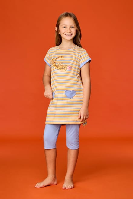 Woody Meisjes-Dames pyjama geel - maat 176/16J