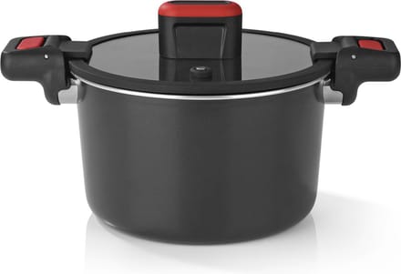 GOURMETmaxx spaarpot aluminium 5.8l - zwart/rood