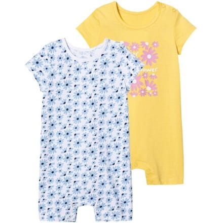 LUPILU 2 baby playsuits (Wit/blauw/geel, 62-68)