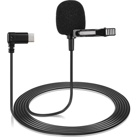 SJCAM Sportcamera Clip-on Microfoon Reversmicrofoon Plug-and Play 360 graden Omnidirectionele Opname Ruis zwart