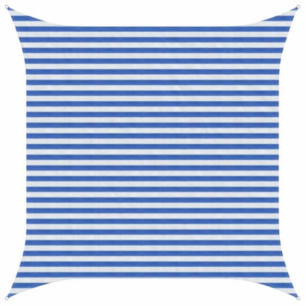 vidaXL - Zonneschaduwzeil - Vierkant - 3 - x - 3 - m - HDPE - Blauw - en - Wit