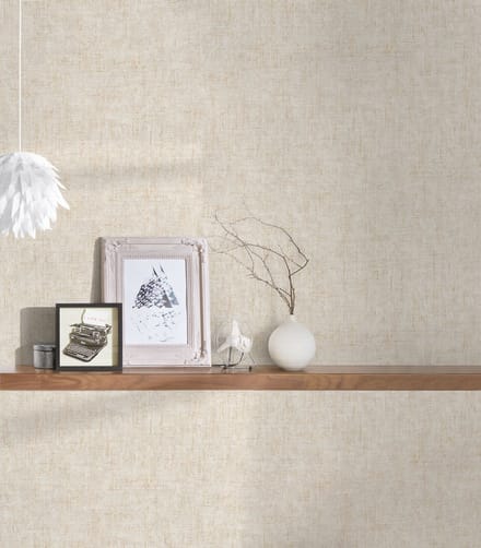UNI BEHANG | Structuur - beige creme goud metallic - A.S. Création Greenery