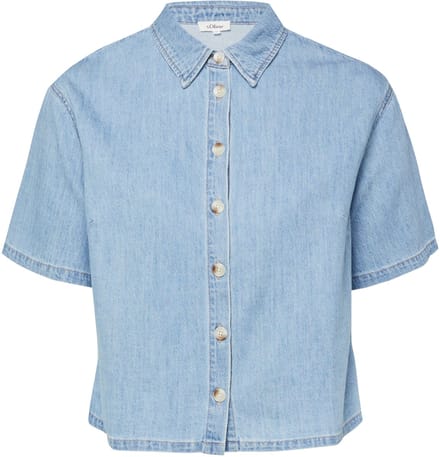 Lichte denim boxy crop blouse dames s.Oliver