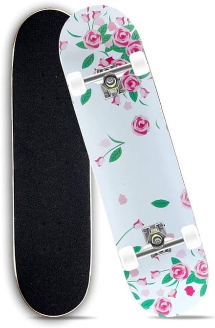 Skateboard Kinderen - Longboard Beginner - Straat Skaten - ABEC-7 Lagers - 3200 Gram - Bloemen