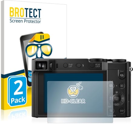 BROTECT - Screenprotector voor Panasonic Lumix DMC-TZ100 - Folie Beschermfolie transparant 2 Stuks