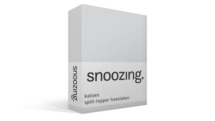 Snoozing  - Katoen - Split-topper - Hoeslaken - Lits-jumeaux - 200x200 cm - Grijs