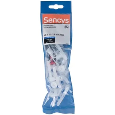 Sencys Plug Voor Gipsplaat Nylon - Diam. 8x40mm - 20 Stuks