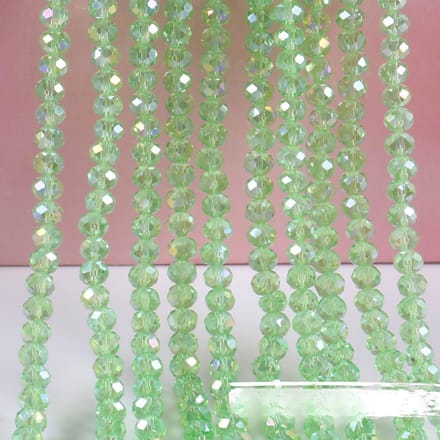 Perle de Verre Taillée Plate 8mm, Perle Roue, Accessoire de Bijoux DIY, Perle de Bracelet, Perle Libre en Cristal 8mm 63pcs vert