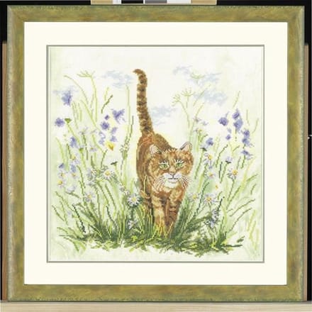 borduurpakket 34767 kat in het gras