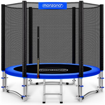 Monzana Trampoline - 244cm Veiligheidsnet Ladder - Zwart Blauw