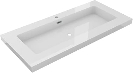 DutchLine - Atlanta Wastafel 100 - Glans Wit - 1 Kraangat