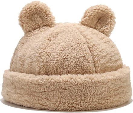 Ychee - Unisex Kindermuts Teddy Bear - Beer - Oren - Muts - Baby - 1-3jaar - Beige