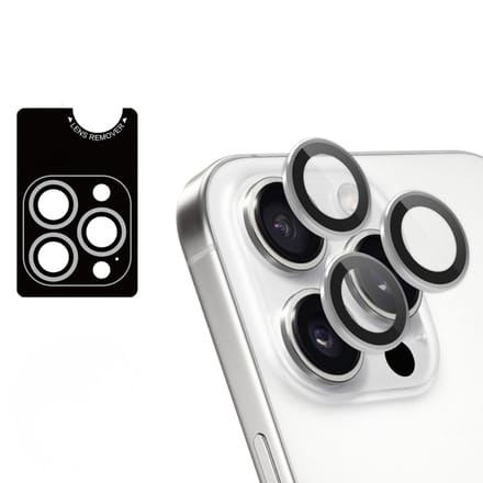 imoshion Camera Lens Protector - Geschikt geschikt voor Apple iPhone 16 Pro/ geschikt voor Apple iPhone 16 Pro Max - 2 Pack - White Titanium